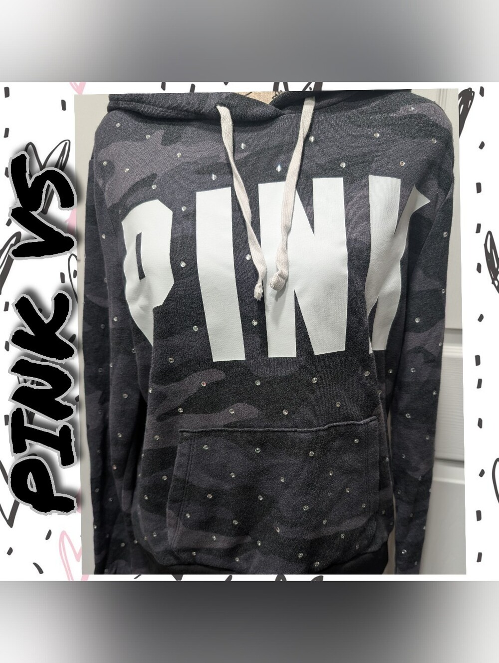 Victoria's Secret PINK Charcoal Gray Pullover Hoodie